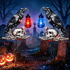 2 Pack Crow Halloween Decorations Outdoor Raven Decor with Solar lights by MRHEPHAESTUS