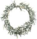 Pre-Lit Battery Operated White Lavender Spring Wreath - 16" - White LED Lights by Northlight