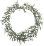 Pre-Lit Battery Operated White Lavender Spring Wreath - 16" - Clear LED Lights by Northlight