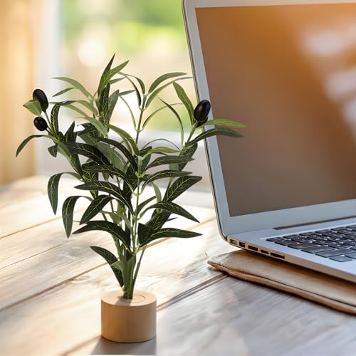 Soulchen 6 Pcs Artificial Olive Tree Branches 12" Tabletop Tree with Base - Image 4