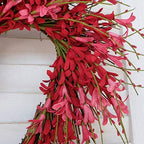 Heart Shaped Valentine's Day Pink Forsythia Flower Wreath Mother's Day Wall Door Hanging Decor Valentine's Day Wedding Decoration - Image 7