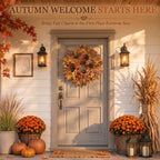 26 Inch Fall Wreaths for Front Door, Maple Leaf Wreath - Image 2
