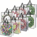 8 Pcs Clear Wreath Storage Bags 26 Inch Garland Container Door Garland Holiday Wreath Storage Holder with Handle and Zipper Heavy Duty Plastic Packing Totes(Black) by Wesnoy