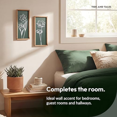 Tide and Tales Floral 3D Green Wall Art, Botanical Wall Decor, Set of 2 - Image 6
