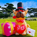 5FT Wedding Inflatables Outdoor Decorations, Valentine Blow up Inflatable Dog with Heart for Valentine's Day Wedding Outdoor Decor Yard Decoration - Image 5