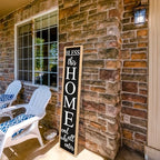 Welcome Sign for Front Door, Wood Black, 45"X9" - Image 6