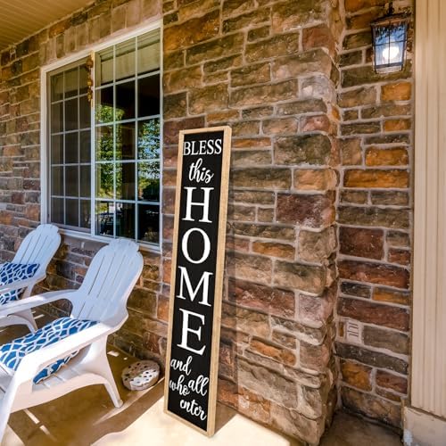 Welcome Sign for Front Door, Wood Black, 45"X9" - Image 6