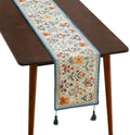 ISAENNE Designer French Linen Table Runner,87"x12"-Floralsea A by Isaennehomedecoration