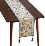 ISAENNE Designer French Linen Table Runner,71"x12"-Floralsea A by Isaennehomedecoration