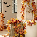 CQURE 40 Pack Fall Leaf Garland, Total 236Ft Artificial Fall Vines Autumn Garland Fall Maple Leaves Thanksgiving Decor for Home Wedding Fireplace Party - Image 2