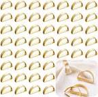 Set of 100 Napkin Rings Metal Gold Semicircle Napkin Ring, Napkin Rings Bulk Dinner Banquet Serviette Decor, Dining Table Setting for Thanksgiving Christmas Halloween Holiday Wedding Party by FCDECOR