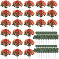 24 Bundles Burnt Orange Peonies Artificial Flowers for Centerpieces by Nagobi