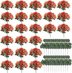 24 Bundles Burnt Orange Peonies Artificial Flowers for Centerpieces by Nagobi