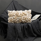 KINGROSE Handmade 3D Flower Home Decorative Throw Pillow Case Rectangular Cushion Cover 12 x 20 Inches for Bed Living Room Sofa Chair Solid Suede Beige - Image 6