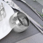 Set of 100 Napkin Rings Metal Silver Circular Napkin Ring, Napkin Rings Bulk Dinner Banquet Serviette Decor, Dining Table Setting for Thanksgiving Christmas Halloween Holiday Wedding Party - Image 6