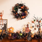 Valery Madelyn 24" Halloween Wreath with Lights for Front Door Party Decor - Image 4