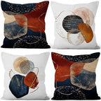 Abstract Boho Pillow Covers Minimalism Geometric 24x24 Set of 4 by VieSavaran