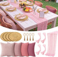 Pink Table Runner Placemat Napkin Rings Pillow Covers 4 Sets by Unknown