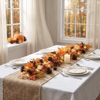 6FT Fall Garland with 30 Warm Lights & Timer & Gradient Maple Leaves - Image 5
