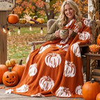 MelonBoat Fall Throw Blanket, Burnt Orange Pumpkin Soft Fuzzy Halloween Blanket for Couch, Cozy Lightweight Fall Decorative Blanket for Sofa Bed Living Room Office, 50 x 60 Inch - Image 6
