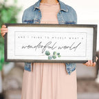 Simply Said, INC Farmhouse Frames What a Wonderful World Wooden Sign, Rustic Framed Wall Art, Inspirational Farmhouse Home Decor, 10 x 24 Inch - Image 3