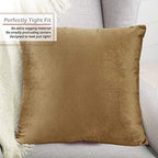 Nestl Throw Euro Pillow Covers, Cozy Velvet Decorative Pillow Covers 26 x 26 Inches, Soft Solid Couch Pillow Case for Sofa, Bed and Car, Set of 2 - Mocha Light Brown - Image 4