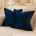 JUSPURBET 28x28 Velvet Decorative Throw Pillow Covers Set of 2,Navy by JUSPURBETHOME