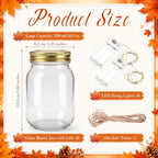 Blushtier 8 Sets Fall Table Centerpieces Thanksgiving Mason Jars Centerpiece Table Toppers Decor with LED Light Maple Leaf Autumn Gifts for Wedding Birthday Party Favors Supplies Home Office Decor - Image 3