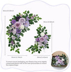 Odouzy Pack of 2 Wedding Arch, Artificial Flowers, Wedding Decor，Flower Garland Be Suited to Banquet, Party, Reception Entrance Welcome Sign and Background Decoration (Purple) - Image 5