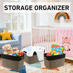 3 Pack Woven Baskets,Storage Baskets for Shelves with Handles - Image 5