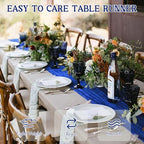 12 Pack 120 Inch Royal Blue Cheesecloth Table Runner Boho Rustic Gauze Sheer Romantic 10 FT Long Cheese Cloth Table Runner for Bridal Baby Shower Wedding Party Birthday Holiday Home Easter Decor - Image 7