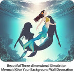 John's Studio Metal Mermaid Sea Wall Decor Outdoor Garden Hanging Art Sculptures Home Ocean Theme Decorations for Kitchen Bathroom and Pool - 14.9Inches - Image 4