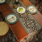 Brown Floral Table Runner 71" - Vintage Luxury Embroidery Jacquard with Tassels, Rustic Farmhouse Decor for Dining Table, Kitchen & Holiday Party (Warm Brown, 13.7"x71") - Image 4