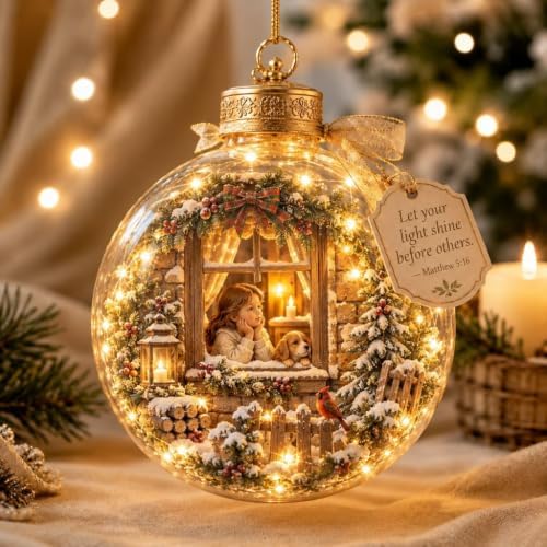 Glowing Christmas Story Ornaments, 8-Piece Light Up Mini Scene Set (Set F) - Image 5