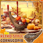 Dandat 12 Inch Thanksgiving Cornucopia Basket Horn of Plenty Centerpieces - Image 4