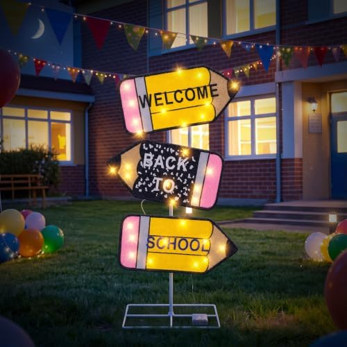 VIHOSE Pencil Classroom Light Decor 42 Inch H Pre-lit Back to School Light - Image 6