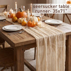 Fall Wreat 2X 12 Handcrafted Harvest Wreaths, Glitter GIVE Thanks Bunting, Ivory Ruched Runner 35x71, Front Door Wall Dining Table Decorh Table Runner Bunting Set Home Decor - Image 5