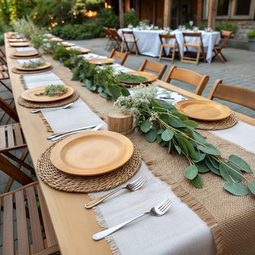 15 Inch Round Woven Placemats Set of 10, Rattan Wicker Placemats Boho Farmhouse Rustic Woven Place Mats for Dining Table Wedding Baby Shower, Fall, Halloween, Thanksgiving, Chrismats - Image 6