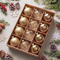 Seenelling 12 Pcs Christmas Glass Ball Ornaments 3.15 Inch, Champagne by QianRuu