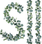 Sggvecsy 8 Pack Artificial Eucalyptus Garland Greenery Leaves Handmade 3D Silk Vines Silver Dollar Leaves Faux Leaf Plants for Wedding Wall Table Party Home Fireplace Bedroom Decor by Sggvecsy