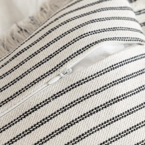 YEENAASY Throw Pillow Covers 22x22 Boho Striped Pillow Cases with Tassel - Image 3
