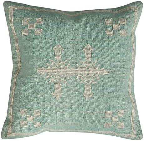 Indian Cotton Cushion Cover Sabra Kilim Pillow Cover Designer Decorative Sofa 18x18 Inche Handwoven Cushion Case for Farmhouse Home Decor Spring Decorative Pillow (Pattern 16) by Unknown