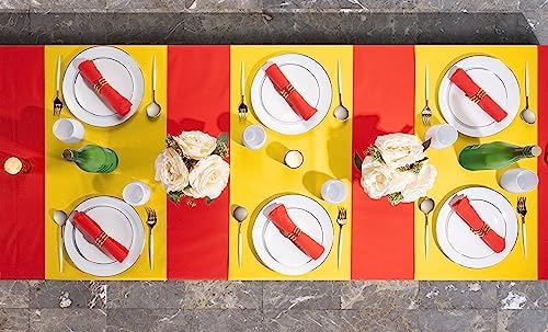 Disposable Table Runner for Dining Table, 16" 20-Pack Linen-Like Yellow Paper Table Runners for Party, Wedding Or Event - Image 4