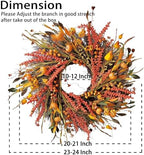 WANNA-CUL 24In Fall Harvest Wreath for Front Door Autumn Thanksgiving Decor - Image 2