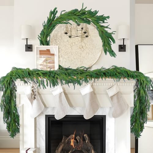 Hananona 2Pcs 6FT Christmas Garlands, Real Touch Norfolk Pine Garland - Image 7
