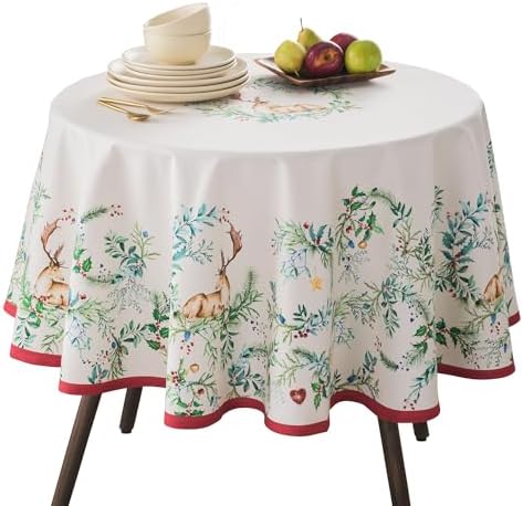 Maison d' Hermine Table Cloth Round Table Reusable 100% Cotton 69" Diameter by MaisondHermine