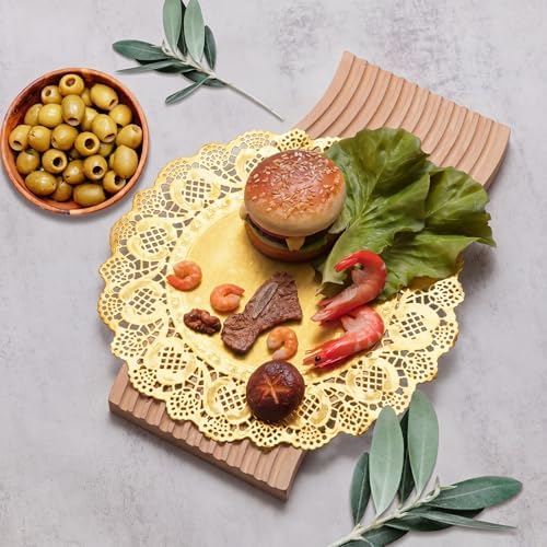 Gueevin 200 Pcs Gold Paper Placemats Disposable Lace Round Paper Placemats Decorative Disposable Placemat Doilies for Dining Wedding Table Decoration Festive Party Birthday Holiday (Gold,12 Inch) - Image 6