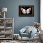 Dark Brown Framed Butterfly Canvas Wall Art Black Pink Butterfly painting Decor Pictures Dark Moody Flower Insect Bedroom Living Posters Prints for Corridor Classroom Kitchen Room Decoration - Image 6