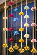 Divyakosh Hanging 6 Pcs -Handmade Floral Hanging with Artificial Flowers for Door Decoration, Temple Deckoration, Balcony/Living Room/Home Decor, Pooja Decorative Items by Divyakosh