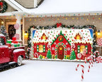 HunnmingRe 16 x 7ft Christmas Garage Door Cover, Gingerbread House - Image 5